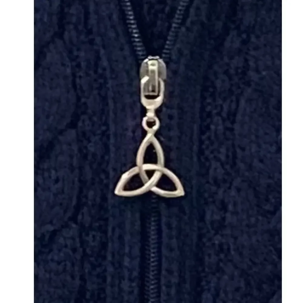 Aran Crafts Merino Wool Sweater Womens XL Hooded Coatigan Double Zip Celtic Knot - Picture 5 of 10